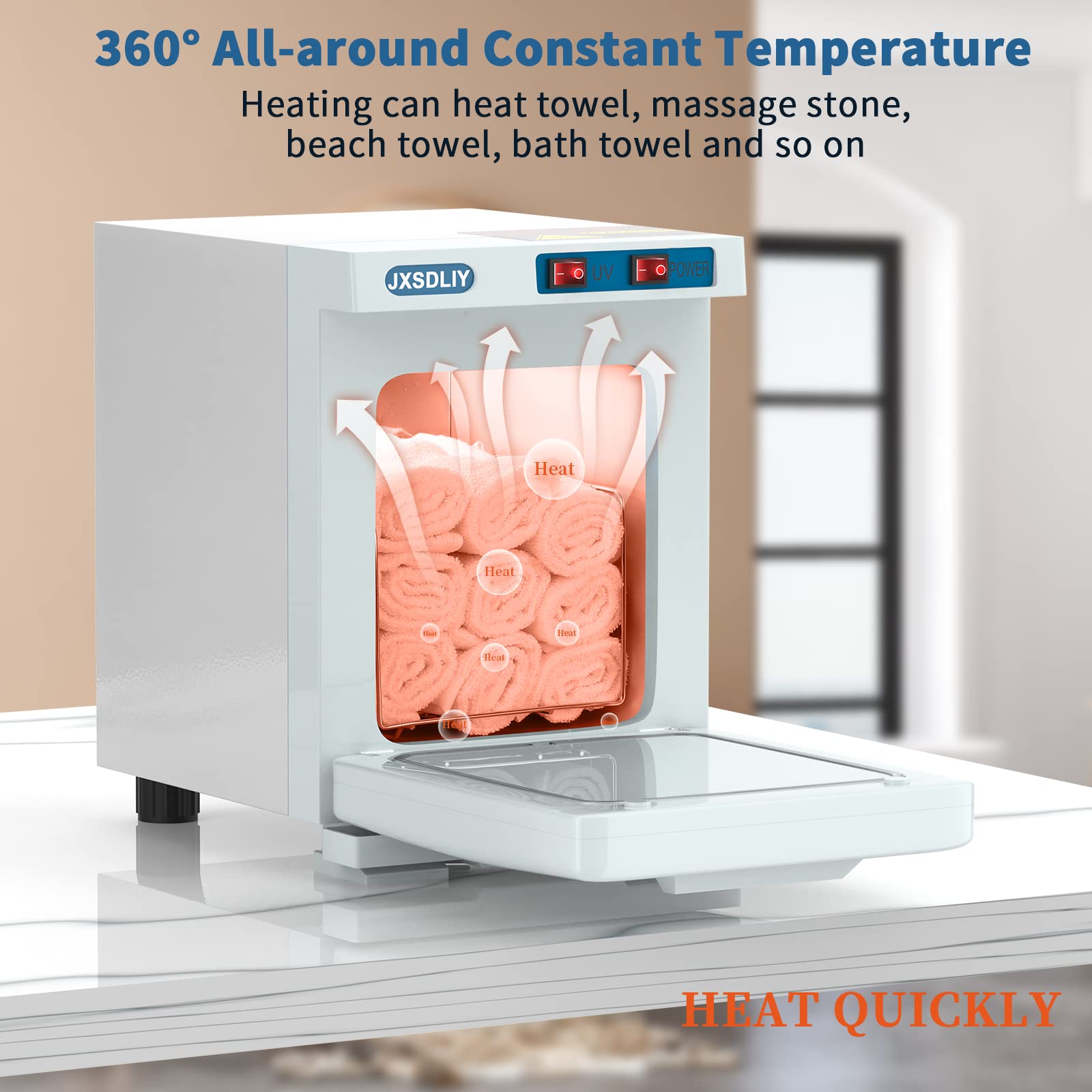 JXSDLIY Small Hot Towel Warmer for Spa Home Salon Esthetician 2-in-1 5L Mini Personal Hot Towel Cabinet Towel Warmers Spa, Fast Heating Towel Heater Towel Steamer for Facials…