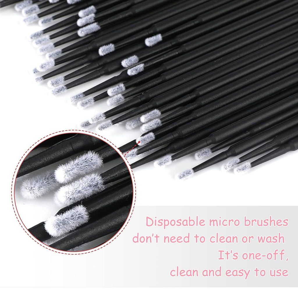 G2PLUS Micro Swabs - 100pcs Cotton Swabs for Makeup, Black Disposable Applicators Brush for Nails, Eyeliner and Lash Tech Supplies