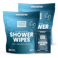 Super Fresh Shower Body Wipes, Travel Essentials for Camping, Large Unscented for Adults, Women, Men, Kids Personal Hygiene Cloth Enriched with Aloe and Vitamin E, Individually Wrapped 20 Pack