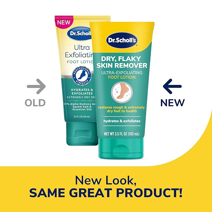 Dr.Scholl's Dry,Flaky Skin Remover Ultra Exfoliating Foot Lotion Cream,Moisturizer with Urea for Rough Dry Cracked Feet, Heal&Soothe for Healthy Looking Feet,Intensive Foot Skin Care,3.5 oz(Pack of 2)