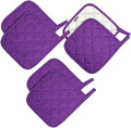 Lifaith 6 Pack Potholders Kitchen Pot Holders Set,Cotton Pot Holders for Kitchen 7 inch hot Pads,Heat Resistant Hot Pads for Cooking and Baking Grape