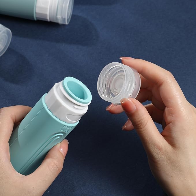 CHEODIN Travel Bottles for Toiletries, 5 Pack TSA Approved Travel Size Containers, 3oz Leak Proof Refillable Travel Accessories for Shampoo Conditioner, BPA Free Travel Bottles with Toiletry Bag