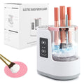 Electric Makeup Brush Cleaner Machine, 3 in 1 Automatic Makeup Brush Cleaner with Brushes Dryer for Most Size Beauty Brushes Set(White,Size:6.8inch)