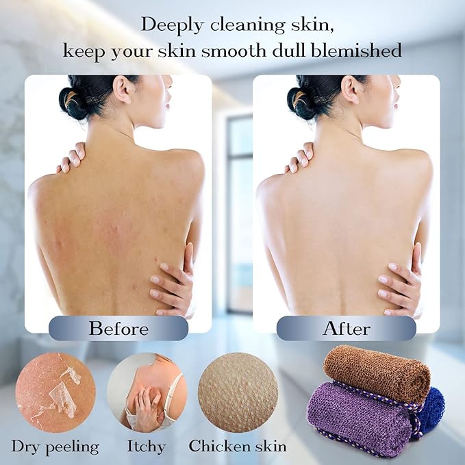 Dr.Pedi 3 Pieces African Net Sponge with Handles Long African Exfoliating Net Washcloth Bath Sponge Net Cloth Wash Net Body Back Scrubber for Shower Loofah