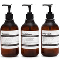 MaisoNovo Refillable Shampoo and Conditioner Bottles| Amber Black Set of 3