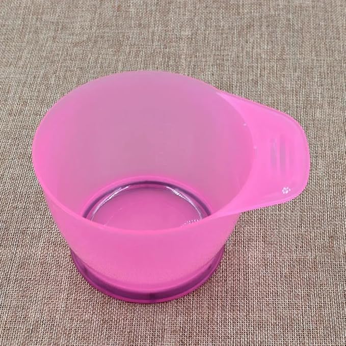 Lasenersm 4-Piece Hair Color Mixing Bowls, Transparent Pink, Plastic, Modern Style, Hair Color Bowl, Salon & Home Use