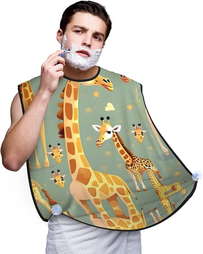 Tropical Fruit Pineapple Print Beard Bib Shaving Apron, Beard Hair Trimming Cape Gift For Dad