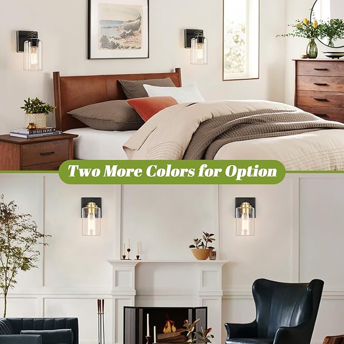 Set of 2 Wall Sconces for Bathroom, Modern Vanity Light Fixtures, Bronze