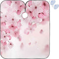 visesunny Barber Cape Pink Cherry Blossom Polyester Hair Cutting Salon Cape Apron Anti-Static Haircut Water-Resistant Shaving Cloth Beard Shaving Bib Hairdressing Cape