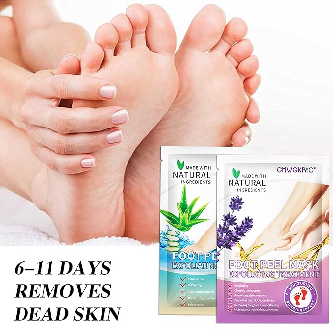 5 Pack Foot Peeling Mask,Exfoliator Peel Off Calluses Dead Skin Callus Remover,Foot Mask for Dry Cracked Feet,Foot Peel Masks for Men and Women Feet Peeling Mask for Fathers Day Gift,Gifts for Him