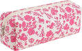 WHHJM Cute Floral Makeup Brush Bag Small Cotton Quilted Cosmetic Bag for Women Travel Toiletry Zipper Make Up Pouch (Rose Red Floral)