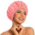 Edoneery Reusable Shower Caps for Women, Waterproof Long Hair Bonnet