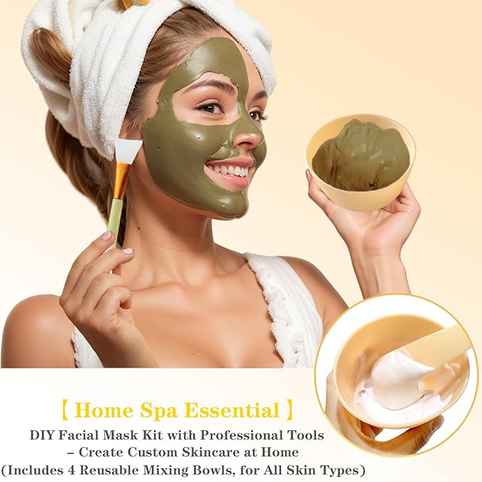Silicone Face Mask Mixing Bowls - Microwave & Freezer Safe, Non-Stick Esthetician Bowls (Yellow)