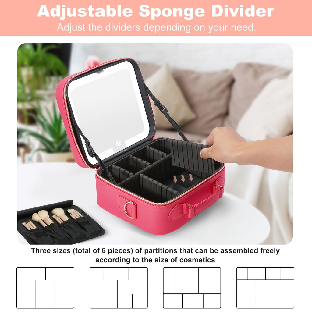 Mocado Travel Makeup Bag with Mirror Makeup Case with 10x Magnifying Mirror