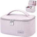 Yuilgdo Makeup Bag Travel Cosmetic Bag, Large Capacity Makeup Organizer Bag and Storage, Portable PU Leather Pouch Toiletry Bag Make up Organizer, Cosmetic Bags for Women