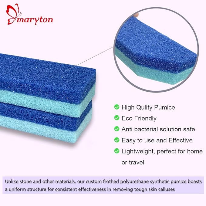 Maryton Foot Exfoliator File Pumice Scrubber Sponge Pedicure Tool, 2pcs