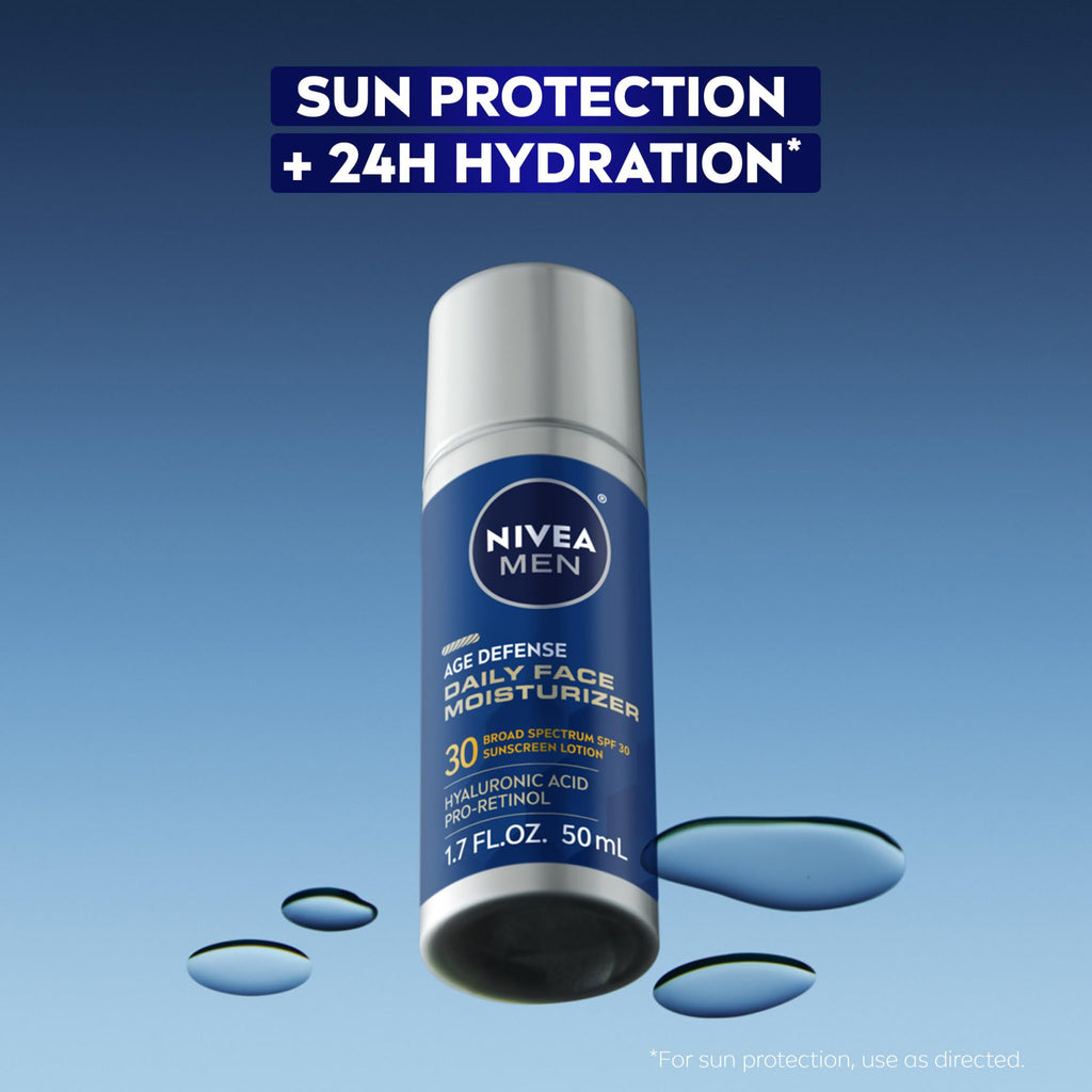 NIVEA MEN Age Defense Daily Face Moisturizer, SPF 30, 1.7 FL OZ