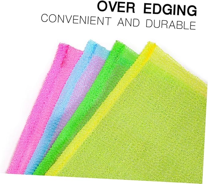 FOMIYES 4pcs Back Scrubber Exfoliating Shower Washcloths for Skin Types Body Cleaning Tool Yellow Green
