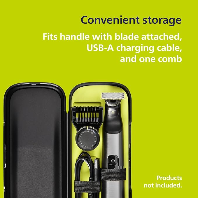 Philips Norelco OneBlade Pro Face+Body Travel Kit Bundle - Philips Norelco OneBlade Pro 360 Face+Body Hybrid Electric Trimmer/Shaver, QP6542/70 +Travel Case, QP401/90