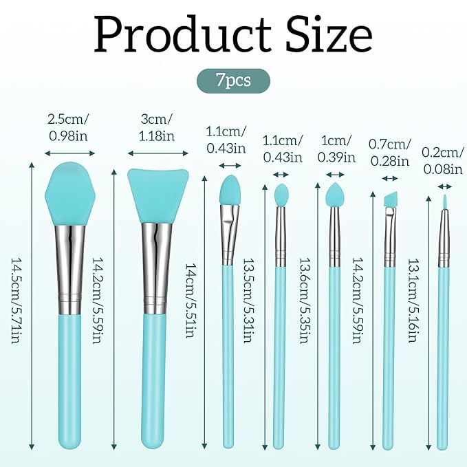 7 PCS Silicone Brushes for Resin, Makeup Brush Applicator, Silicone Brushes Applicators for Crafts, Resin Brush Makeup Applicator Tool for Art Crafting Cream
