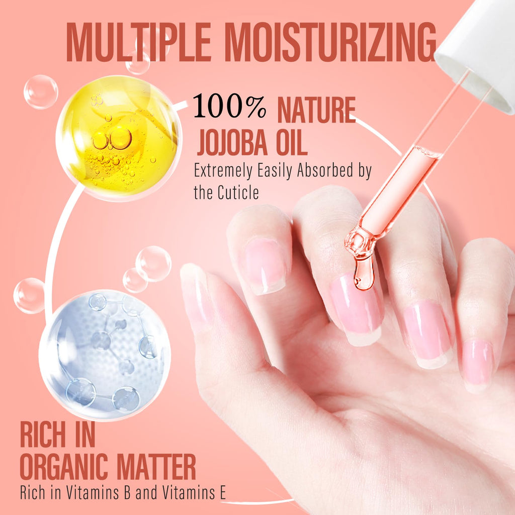 CHUCHU Vegan Cuticle Oil for Nail: Pomegranate Scent Natural Vitamin B & E Nail Oil - Hydrates Moisturizes Repairs for Nails Damage Dry Cuticle 0.51 Fl Oz