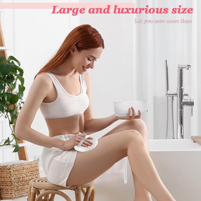 YINGMAN Body Powder Puff Extra Large 6" Soft Dusting Powder Puff for Women Bath and Face Makeup Setting Powder Applicator - Perfect for Talcum or Loose Powder, Big Beauty Sponge (White 6" Only Puff)