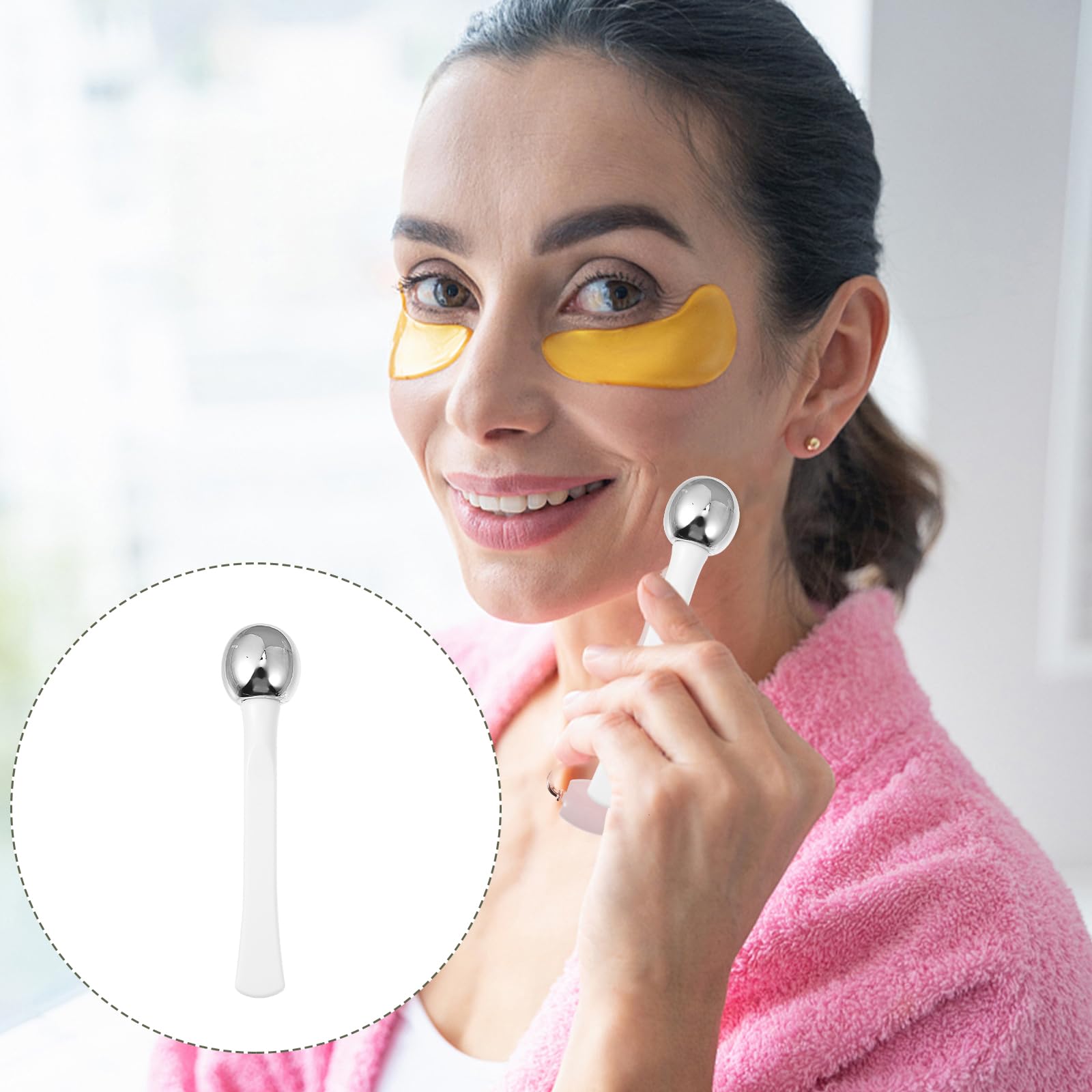 EXCEART 6pcs Eye Cream Applicators Face Eye Roller Massage Care Applicator Wand Stick Metal Cream Roller Wand