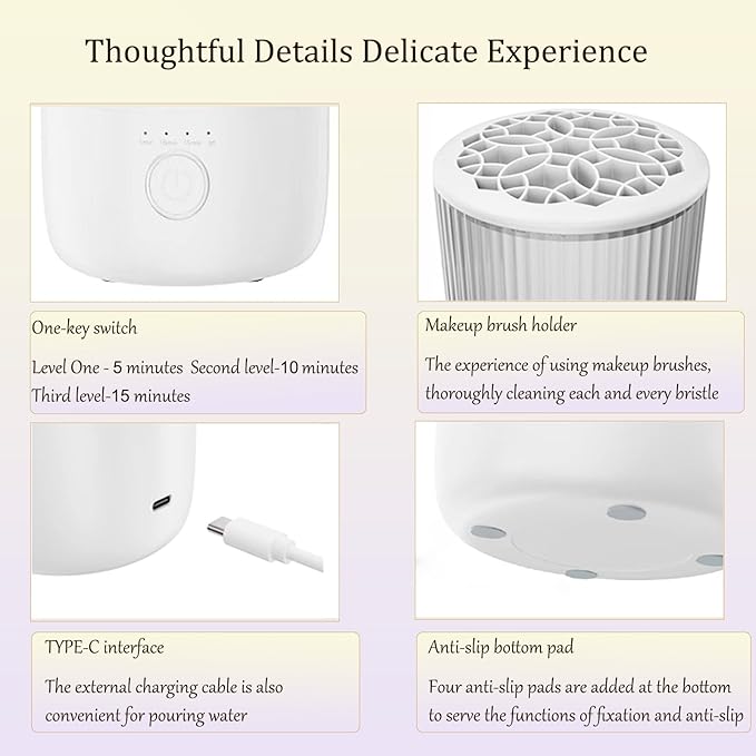 BomCot Electric Makeup Brush Cleaning Machine, Automatic Makeup Brushes Cleaner Suitable for Various Makeup Brushes & Tools