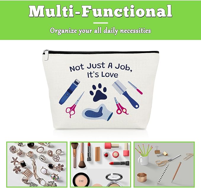Dog Grooming Gifts Makeup Bag Thank You Gift for Dog Groomer Women Pet Animal Hairdresser Stylist Coworker Cosmetic Bag Pet Groomer Gifts Christmas Thanksgiving Day Birthday Present Travel Pouch