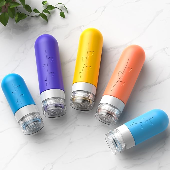 Aeomni 19pack TSA Approved Travel Bottles for Toiletries - Silicone travel size Containers, Leak Proof Size Toiletries, Refillable Shampoo and Conditioner Bottles, Travel Essentials