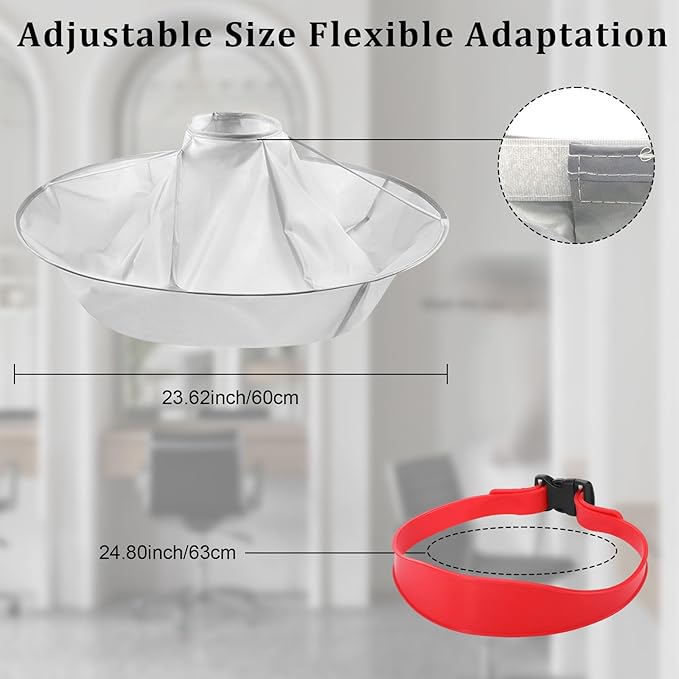 Hair Cutting Capes for Adults, Professional Salon Barber Cape Set, Foldable Waterproof Self Haircut Kit for Men Women, Haircut Cape Apron Self Cut System Accessories, Red