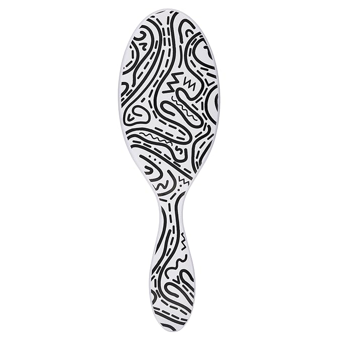 Wet Brush Original Detangler Hair Brush, Hipster Doodle, Ultra-Soft IntelliFlex Bristles, Detangling Bristles Glide Through Tangles (Wet & Dry Hair), Women & Men (Pack of 1)