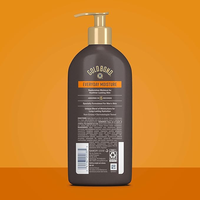 Gold Bond Men's Essentials Everyday Moisture Body & Hand Lotion, 14.5 oz