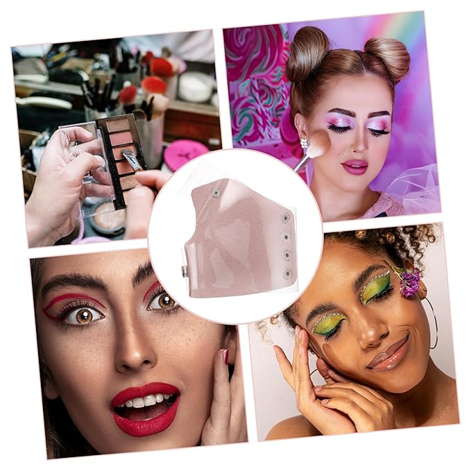 PACKOVE Makeup Mixing Palette Portable Transparent Cosmetic Plate for Professionals Handheld Pu Mixing Tray for Foundation and Color Blending for Makeup Artists and Enthusiasts