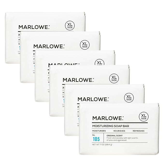 MARLOWE. Bar Soap for Men, Moisturizing Body Soap, Sage + Fir, 7 oz(6 Bars)