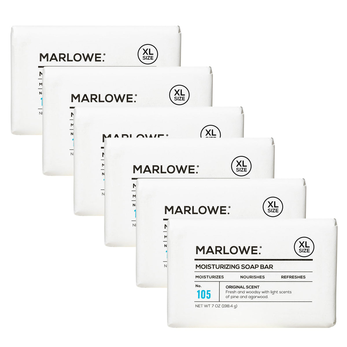 MARLOWE. Coffee Bar Soap, Exfoliating Body Scrub for Men, 7 oz (3 Bars)