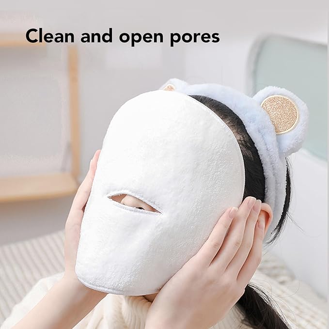 Sonew Hot Compress Face Towel Masks, Reusable Steamer Towel, Steamer Towel Mask Skin Care Spa Towel Mask, for Home Beauty Salon, 4Pcs