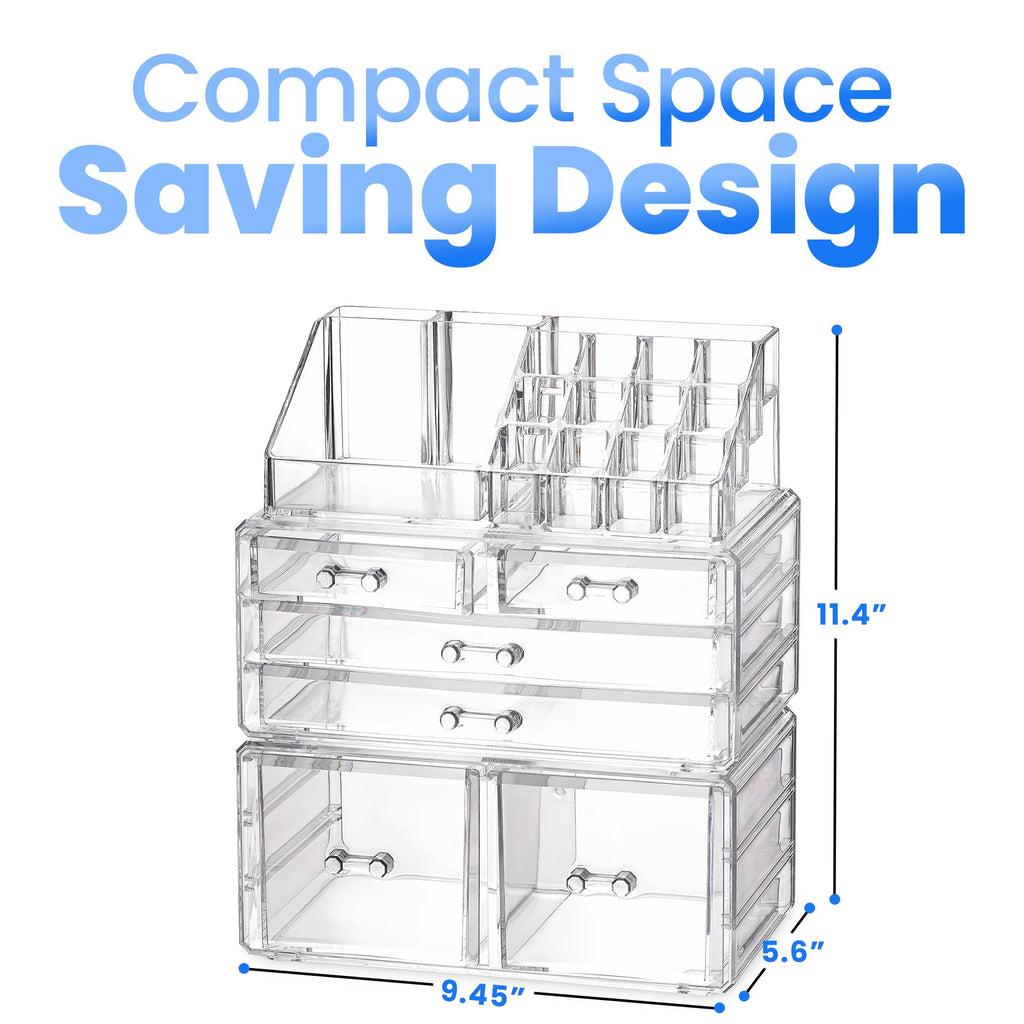 Masirs Clear Cosmetic Storage Organizer, Classy Design, Versatile, Simplifies Your Life