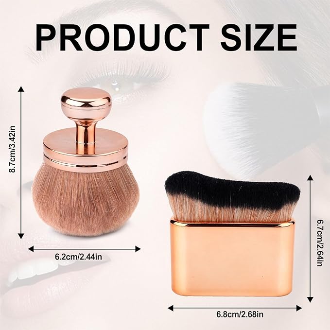 YOUDMEARUD 2pcs Extra Large Body Makeup Brush For Self Tanner, Self Tanner Applicator Foundation, Oval Self Tanning Blend Brush Kabuki Brush, Tan Legs Arms Face Body (Rose Gold)