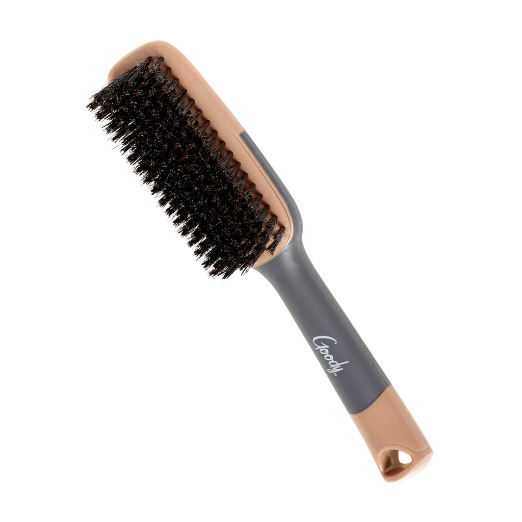 Goody Detangle It Boar Bristle Hair Brush, Use as a Detangling or Styling Brush, Conditions & Boosts Shine, Helps Tackle Knots & Reduce Frizz, For Wet or Dry Hair, Brown/Grey