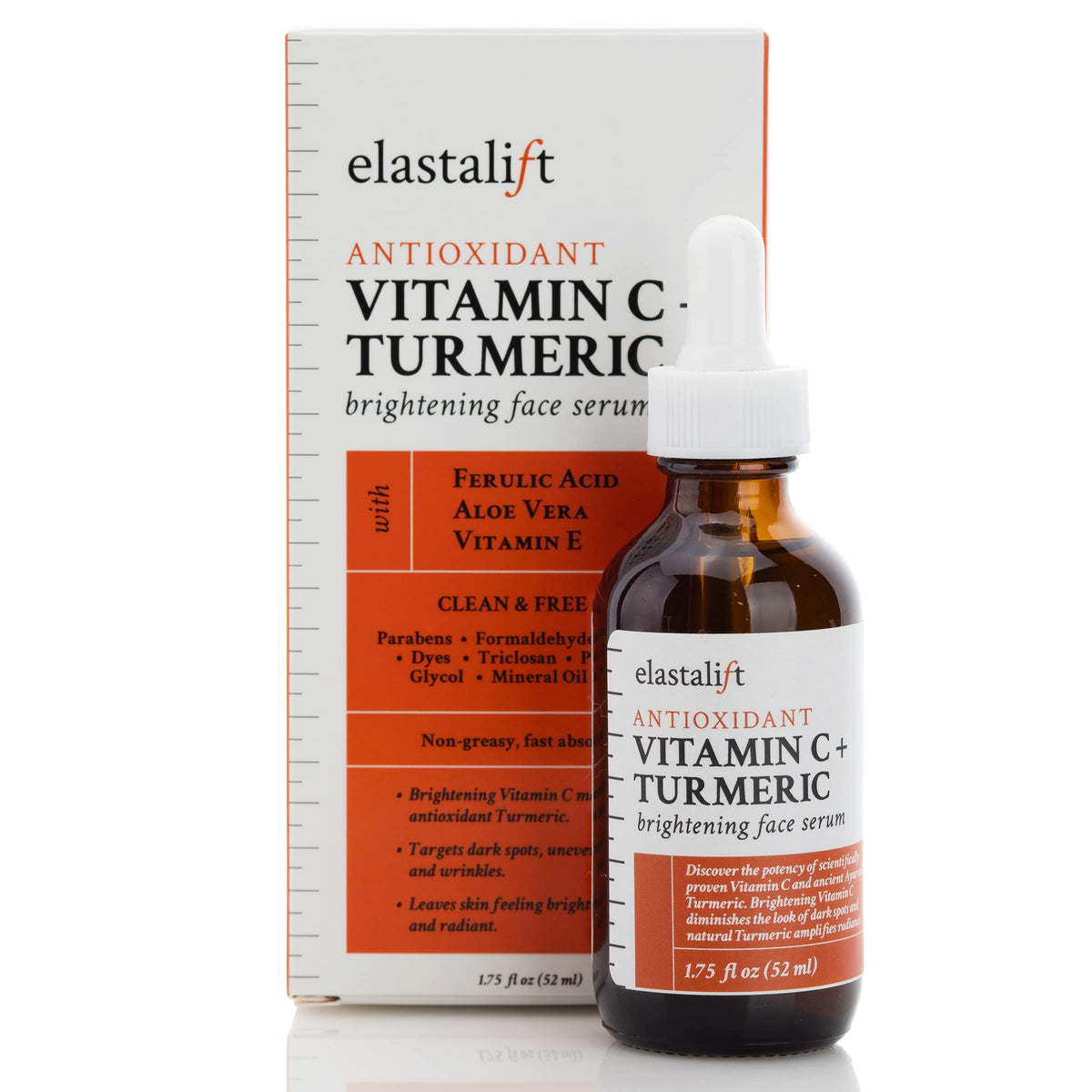 Elastalift Turmeric Oil Facial Skin Care Serum For Face. Antioxidant Moisturizer Skincare Serum Formula W/Rose Extract & Jojoba Oil For Dry Skin, Redness, & Skin Blemishes, 1.8 Fl Oz