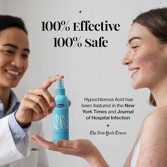 Hypochlorous Acid Spray for Face and Skin; Facial Cleanser | 2oz Face Mist Hypochlorous Acid Spray for Skin, Acne, Rash, Eczema, Wound | Antimicrobial Facial Cleanser Acne Sprays; Smart Skincare