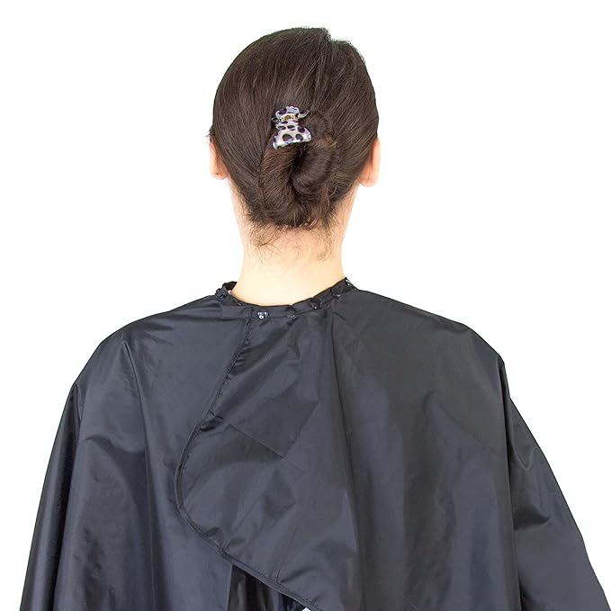 Black Hair Cutting Shampoo Cape w Armholes - Nylon Waterproof Color Cape