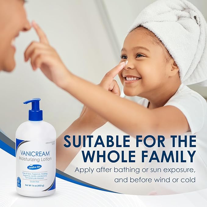 Vanicream Moisturizing Lotion, Body and Face Moisturizer with Pump, 16 Oz, Formulated without Common Irritants for Sensitive Skin, Lightweight & Non-Greasy, Restore Moisture & Soothe Irritated Skin