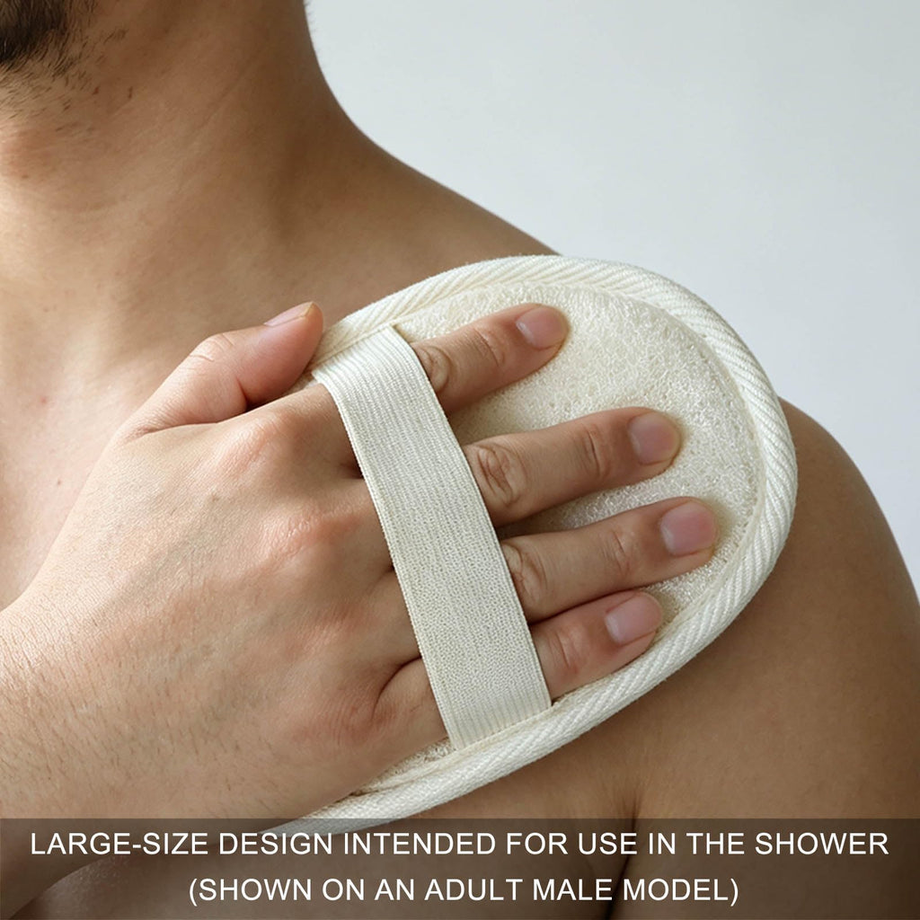 Natural Loofah Sponge, Exfoliating Loofah Back Scrubber for Shower, 2-Pack
