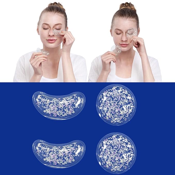 ZNÖCUETÖD Gel Ice Pack Reusable Cooling Eye Pads and Under Eye Patches,Eye Hot Cold Treatment Pack for Redness,Pain Relief and Eye Relax