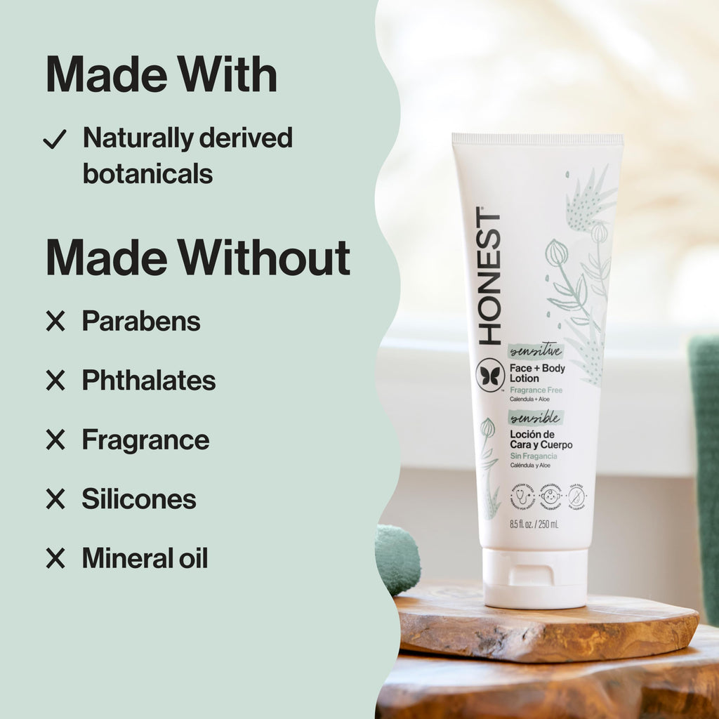 The Honest Company Face and Body Lotion, Fragrance-Free, 8.5 fl oz