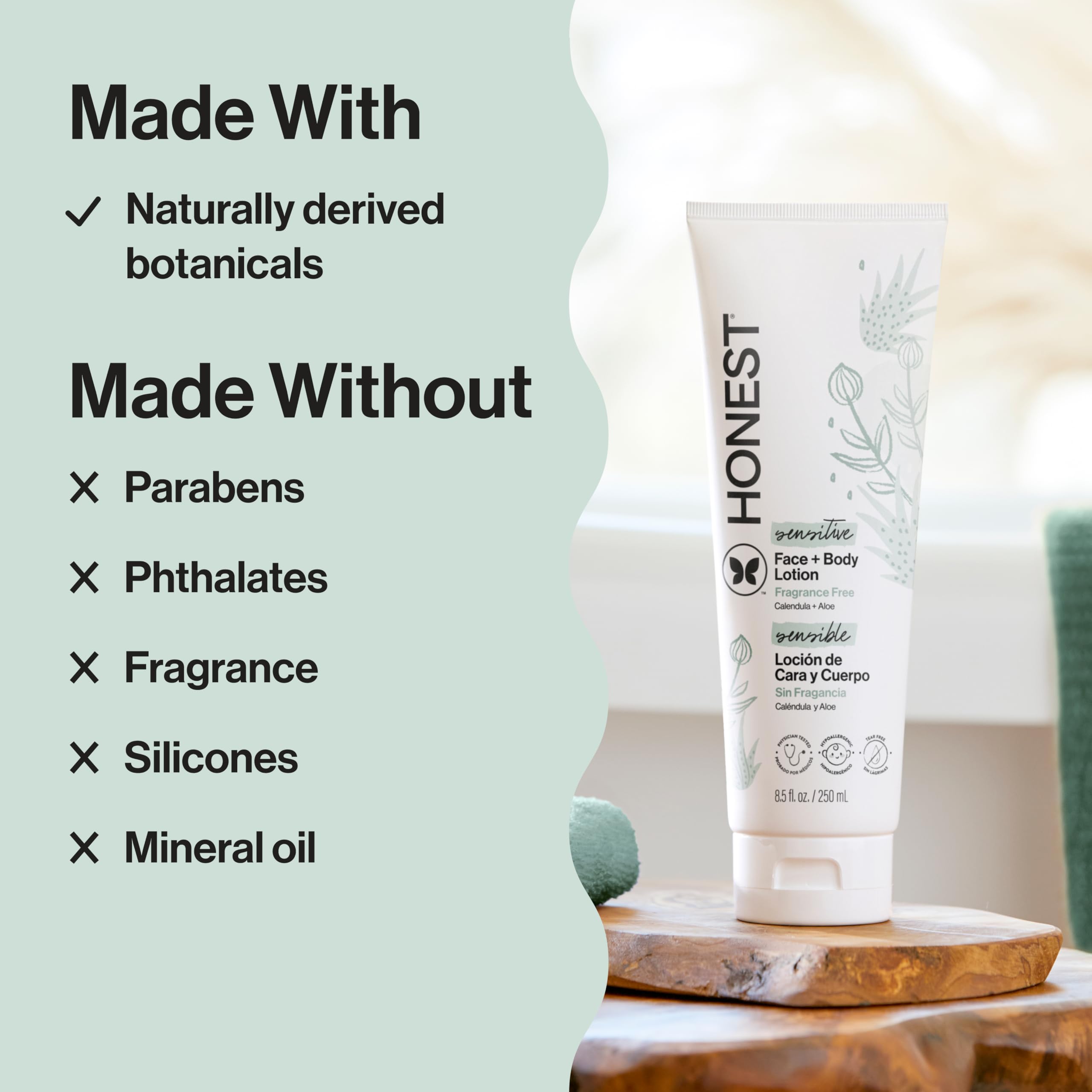 The Honest Company Face and Body Lotion, Fragrance-Free, 8.5 fl oz