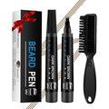 Beard Pencil Filler with Brush Smudge-proof & Water-proof Mens Grooming Kits Gifts for Men (Brown)