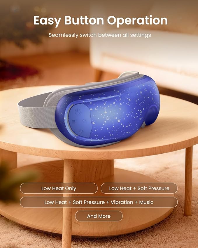RENPHO Eye Massager with Heat and Cooling Voice Control, Birthday Gifts for Women Men, FSA Eligible HSA, Massaging Eye Mask for Dry Eyes, Head Tension and Stress Relief - Eyeris 3